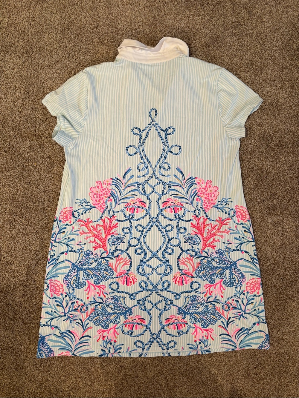 Lilly Pulitzer Blue, Pink & Navy Embroidered Polo Mini Dress - Picture 2 of 4